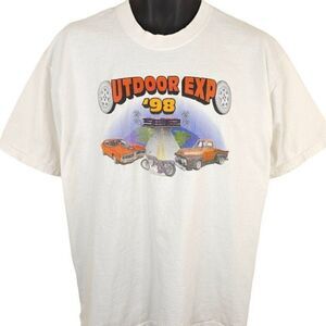 Car Show T Shirt Mens Size XL Vintage 90s Outdoor Expo NHRA Miller Brewing